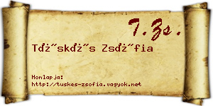 Tüskés Zsófia névjegykártya