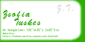 zsofia tuskes business card